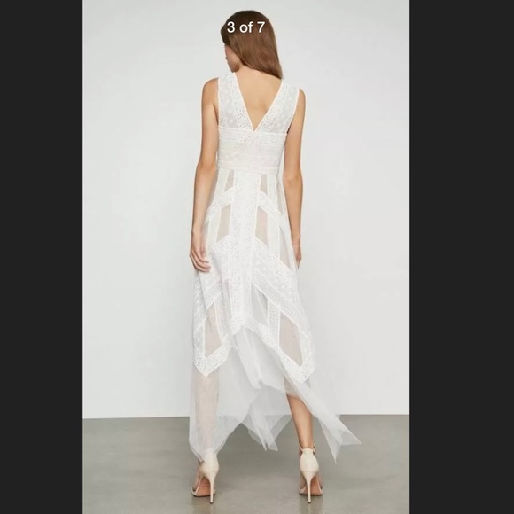BCBG Andi Lace Dress OFF WHITE 4 - Picture 4 of 8